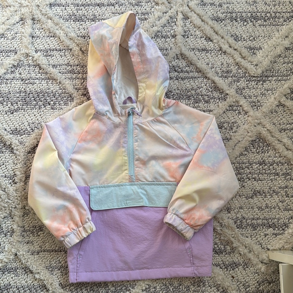 Cat & Jack purple tie-dye raincoat, 3T